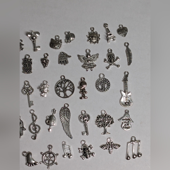 50pcs Silver Charms for Jewelry Making Crafts - Picture 4 of 5